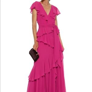 Pink ruffled gown